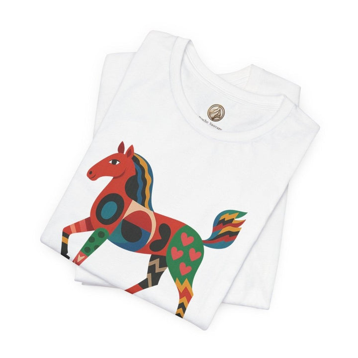 Unisex Graphic Tee with Artistic Horse Print - Roche Sauvage