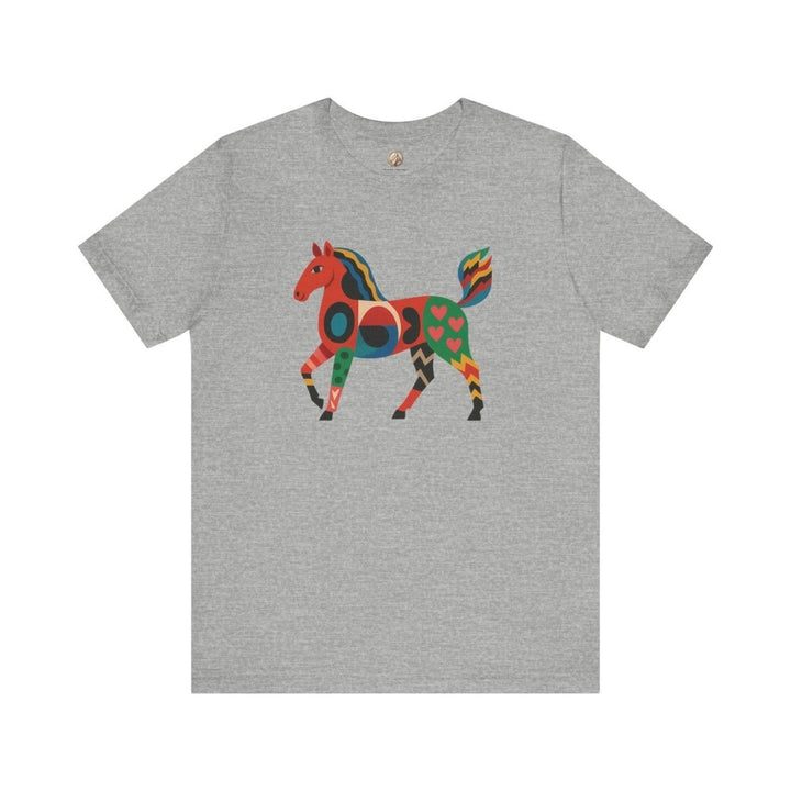 Unisex Graphic Tee with Artistic Horse Print - Roche Sauvage
