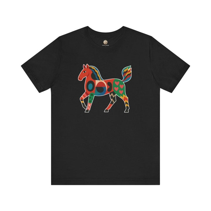 Unisex Graphic Tee with Artistic Horse Print - Roche Sauvage