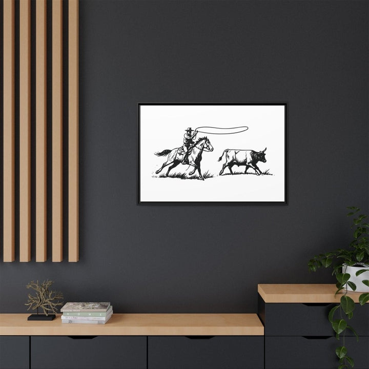 Western Rider Canvas – The Art of the Chase in Monochrome - Roche Sauvage