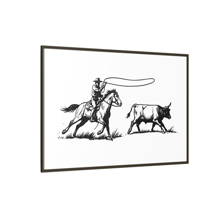 Western Rider Canvas – The Art of the Chase in Monochrome - Roche Sauvage