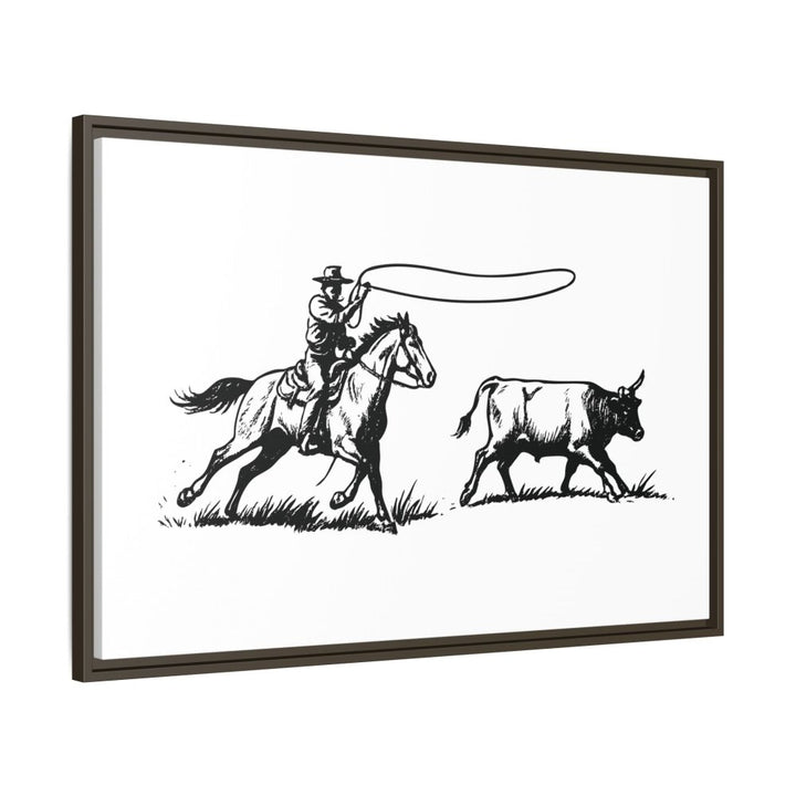 Western Rider Canvas – The Art of the Chase in Monochrome - Roche Sauvage