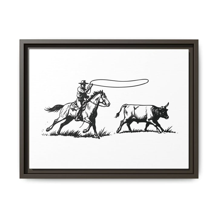 Western Rider Canvas – The Art of the Chase in Monochrome - Roche Sauvage
