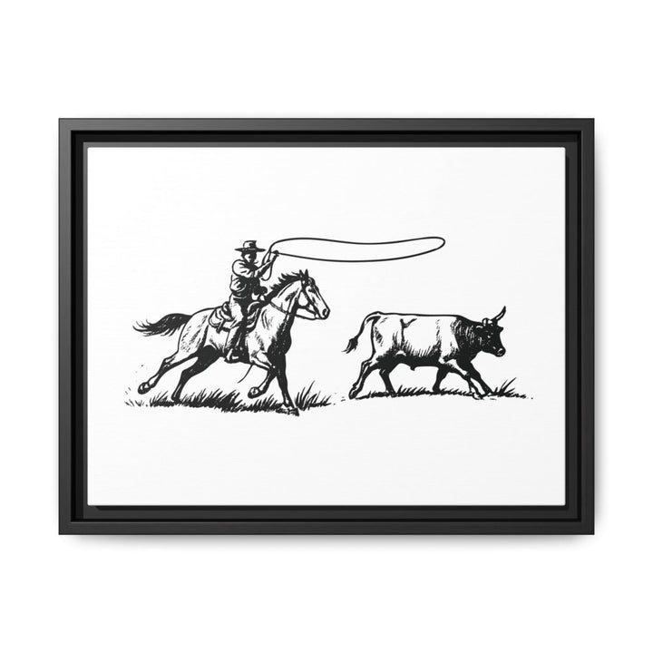 Western Rider Canvas – The Art of the Chase in Monochrome - Roche Sauvage