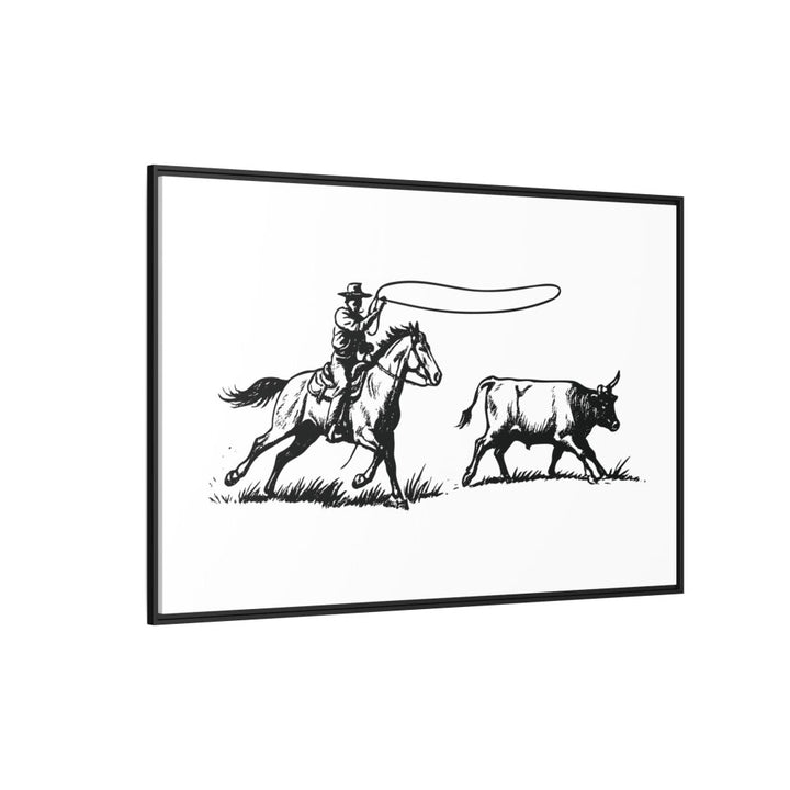 Western Rider Canvas – The Art of the Chase in Monochrome - Roche Sauvage