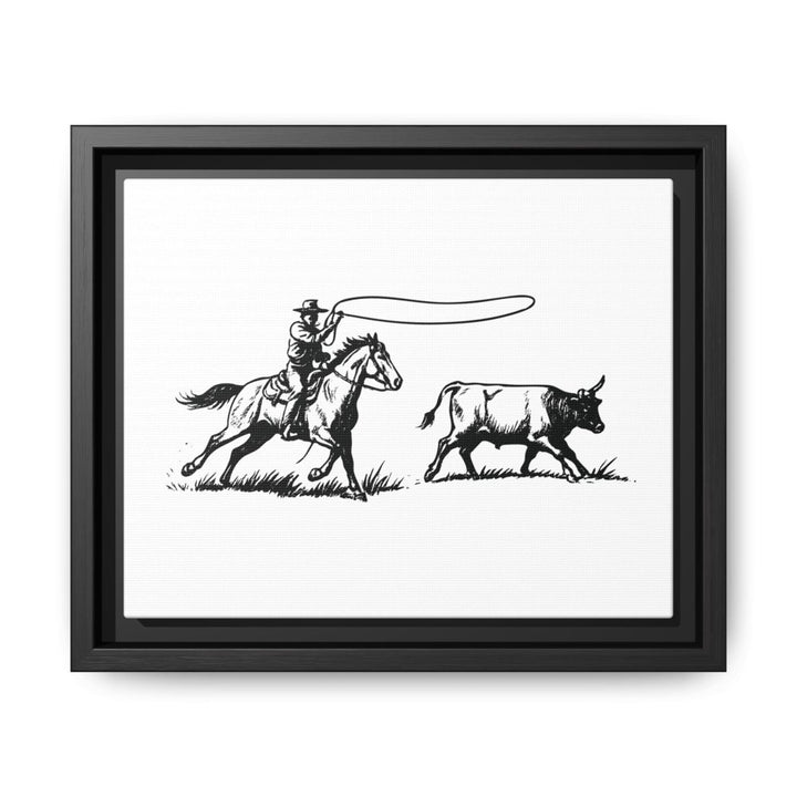 Western Rider Canvas – The Art of the Chase in Monochrome - Roche Sauvage