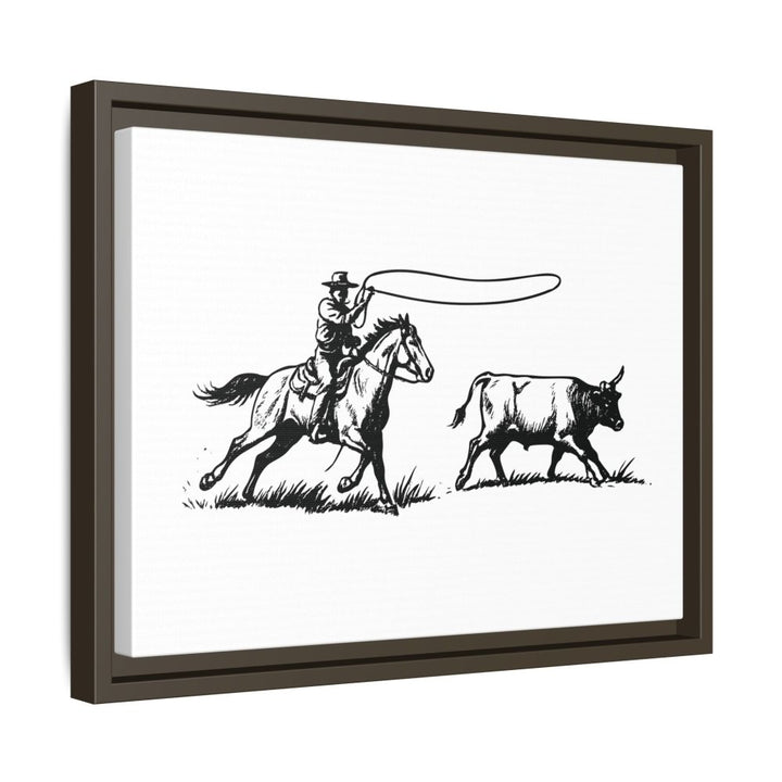 Western Rider Canvas – The Art of the Chase in Monochrome - Roche Sauvage