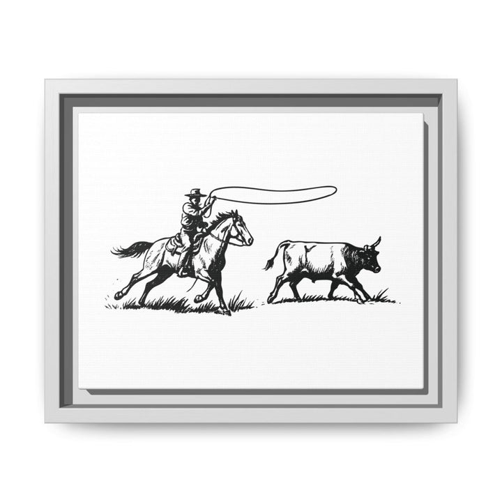 Western Rider Canvas – The Art of the Chase in Monochrome - Roche Sauvage
