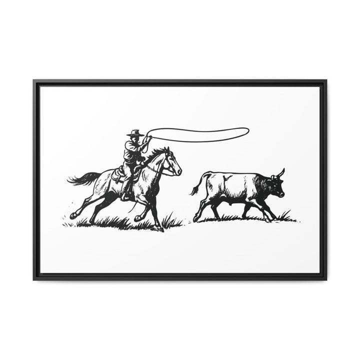 Western Rider Canvas – The Art of the Chase in Monochrome - Roche Sauvage