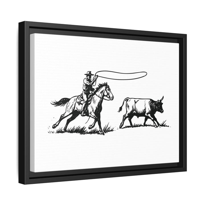 Western Rider Canvas – The Art of the Chase in Monochrome - Roche Sauvage