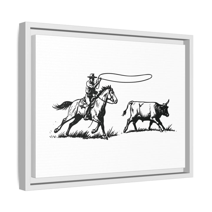 Western Rider Canvas – The Art of the Chase in Monochrome - Roche Sauvage