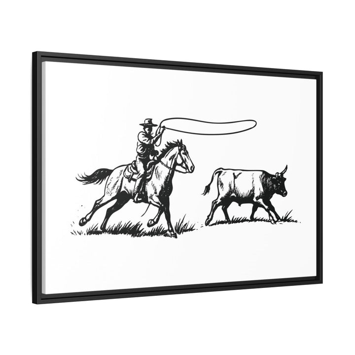 Western Rider Canvas – The Art of the Chase in Monochrome - Roche Sauvage